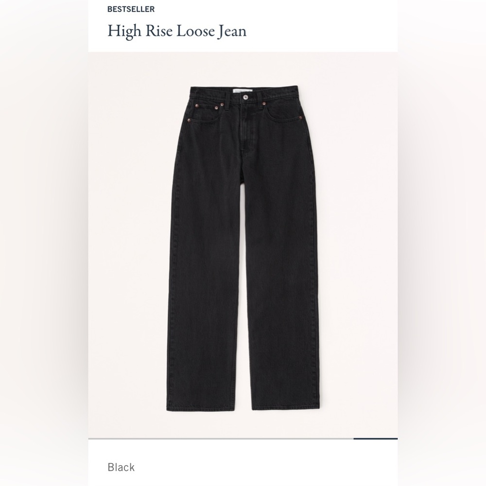 Abercrombie & Fitch Black High Rise The Loose Jeans - 31R / 12R lightly worn